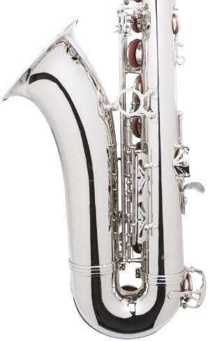Mendini By Cecilio Tenor Saxophone - B Flat Saxophone for Beginner Musicians with Hard Case, Tuner, Mouthpiece, 10 Reeds, Polishing Cloth, Cleaning Rod, Gloves, Strap (Silver Nickel) — view 6