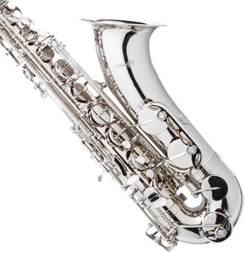 Mendini By Cecilio Tenor Saxophone - B Flat Saxophone for Beginner Musicians with Hard Case, Tuner, Mouthpiece, 10 Reeds, Polishing Cloth, Cleaning Rod, Gloves, Strap (Silver Nickel) — view 5