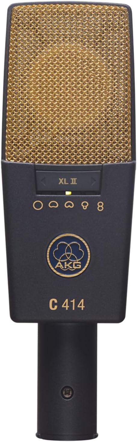 AKG Pro Audio C414 XLII Stereoset Large-Diaphragm, Vocal, Instrument Condenser Microphone, Multipattern, Live Sound or Studio, with Accessories, and Hard Case, Matched Pair. Black and Gold — view 2