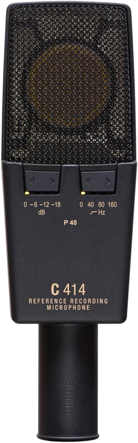 AKG Pro Audio C414 XLII Stereoset Large-Diaphragm, Vocal, Instrument Condenser Microphone, Multipattern, Live Sound or Studio, with Accessories, and Hard Case, Matched Pair. Black and Gold — view 3