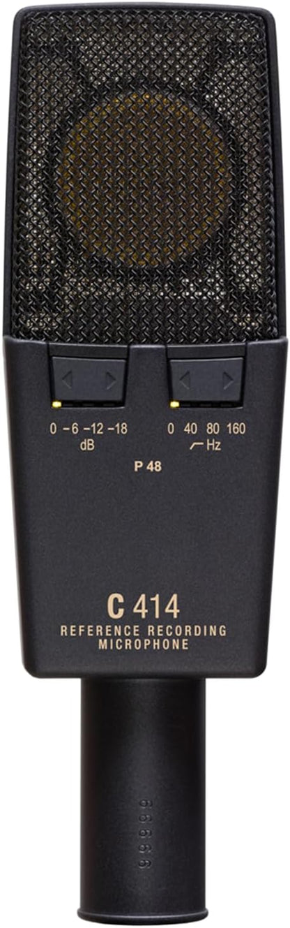 AKG Pro Audio C414 XLII Stereoset Large-Diaphragm, Vocal, Instrument Condenser Microphone, Multipattern, Live Sound or Studio, with Accessories, and Hard Case, Matched Pair. Black and Gold — view 3