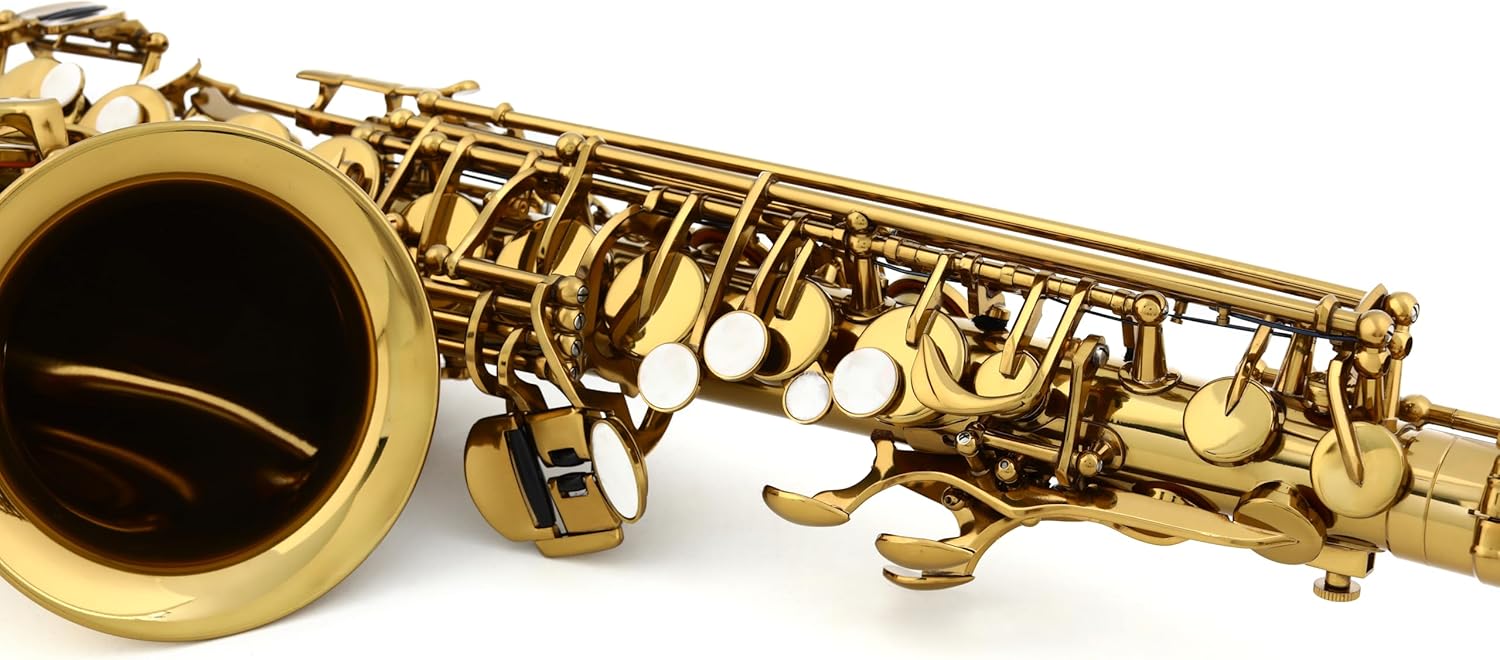 BetterSax Classic Alto Saxophone - Professional-Grade Instrument with Dark Gold Lacquer Finish - Complete Kit for Beginners and Pros - Includes Mouthpiece, Neckstrap, and Durable Case — view 8