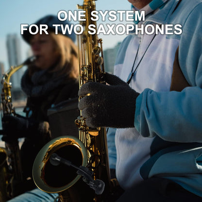 Saxophone Microphone Wireless Condenser Gooseneck Live and Recording System Clip-on Sax Mic for Brass Instruments (D-333T — view 2