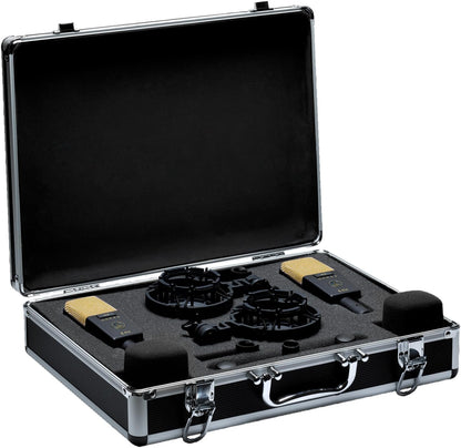 AKG Pro Audio C414 XLII Stereoset Large-Diaphragm, Vocal, Instrument Condenser Microphone, Multipattern, Live Sound or Studio, with Accessories, and Hard Case, Matched Pair. Black and Gold — view 5