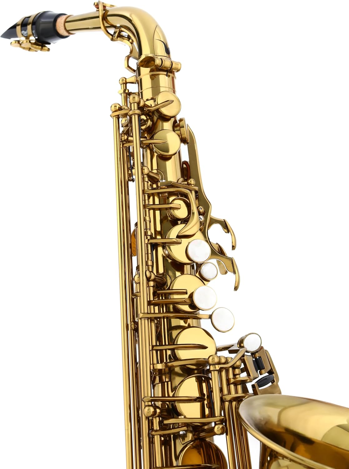BetterSax Classic Alto Saxophone - Professional-Grade Instrument with Dark Gold Lacquer Finish - Complete Kit for Beginners and Pros - Includes Mouthpiece, Neckstrap, and Durable Case — view 4