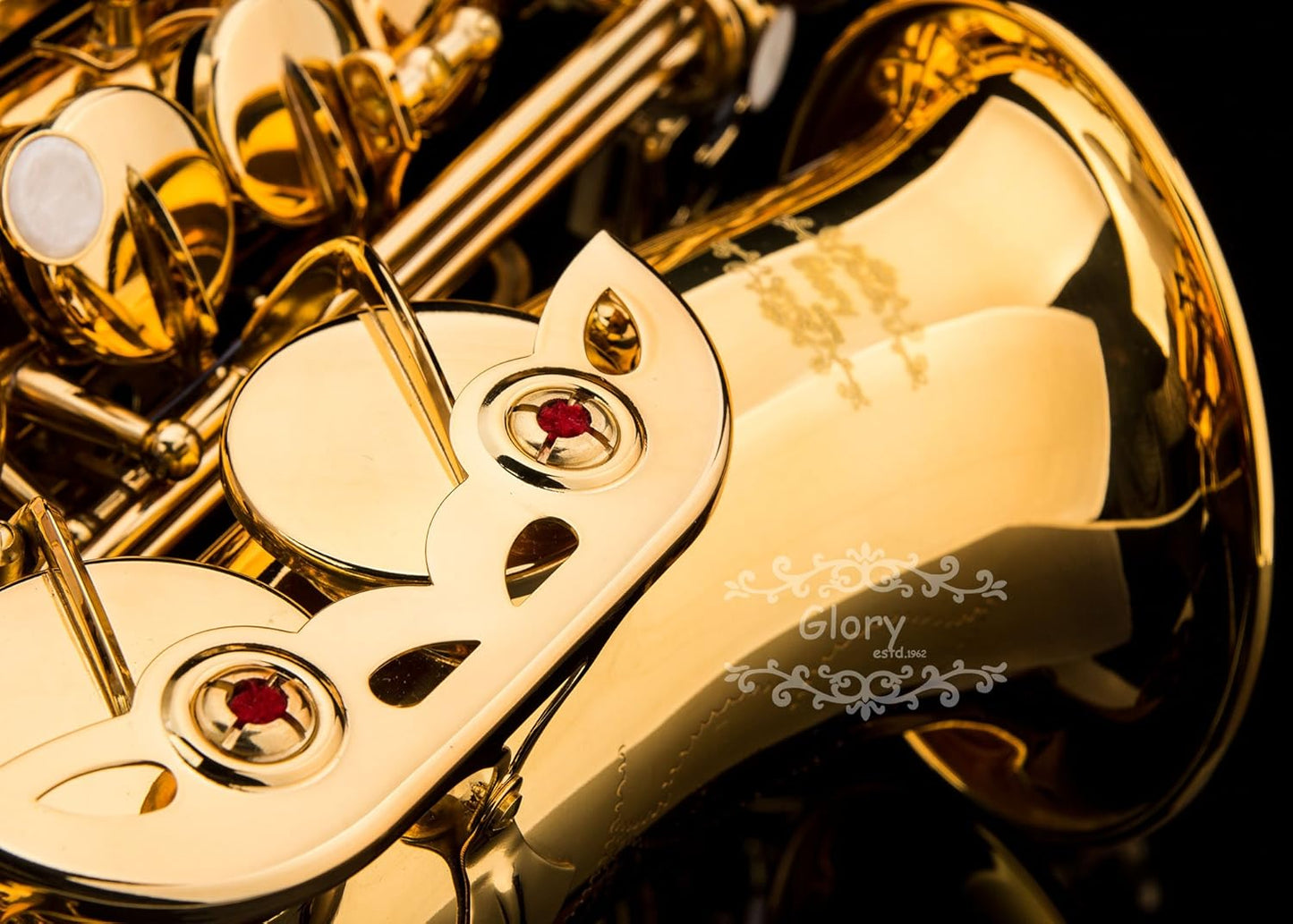 Gold Laquer E Flat Alto Saxophone with 11reeds,8 Pads cushions,case,carekit — view 4