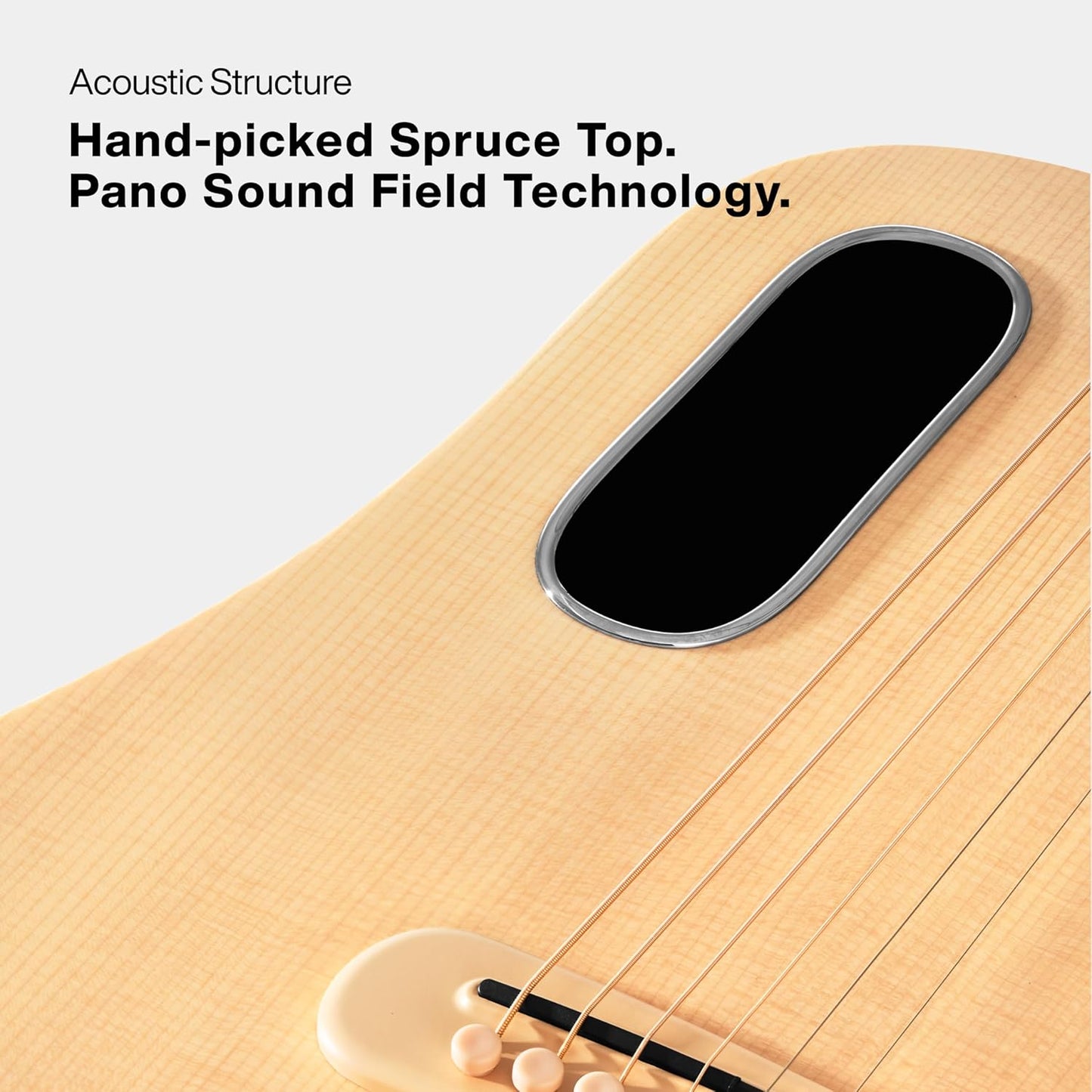 LAVA ME 4 Solid Spruce Top Series,HILAVA 2.0 Smart Acoustics Electric Guitars,right handed,with 3.5 inch TouchScreen,FreeBoost 2.0, Ideal Bag, Woodgrain Brown/Burlywood,36 inch — view 5