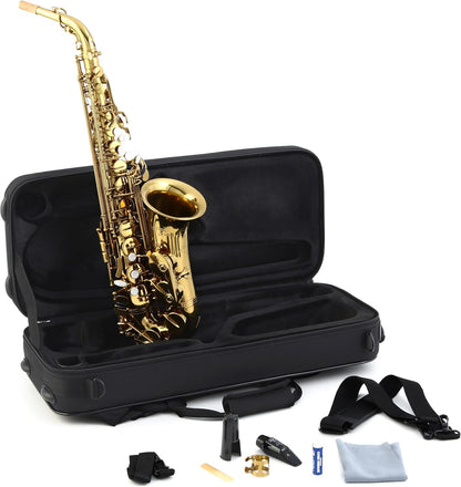 BetterSax Classic Alto Saxophone - Professional-Grade Instrument with Dark Gold Lacquer Finish - Complete Kit for Beginners and Pros - Includes Mouthpiece, Neckstrap, and Durable Case — view 2