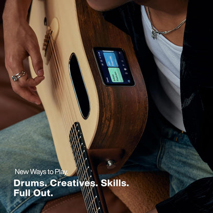 LAVA ME 4 Solid Spruce Top Series,HILAVA 2.0 Smart Acoustics Electric Guitars,right handed,with 3.5 inch TouchScreen,FreeBoost 2.0, Ideal Bag, Woodgrain Brown/Burlywood,36 inch — view 6