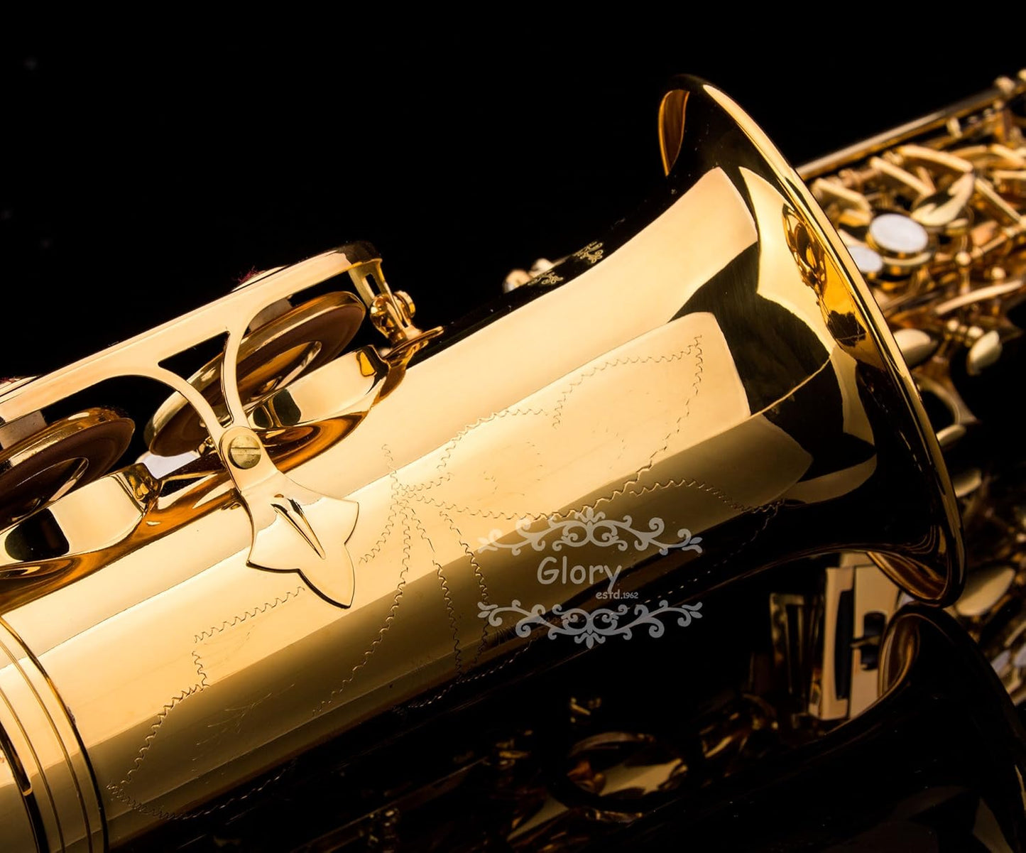 Gold Laquer E Flat Alto Saxophone with 11reeds,8 Pads cushions,case,carekit — view 3