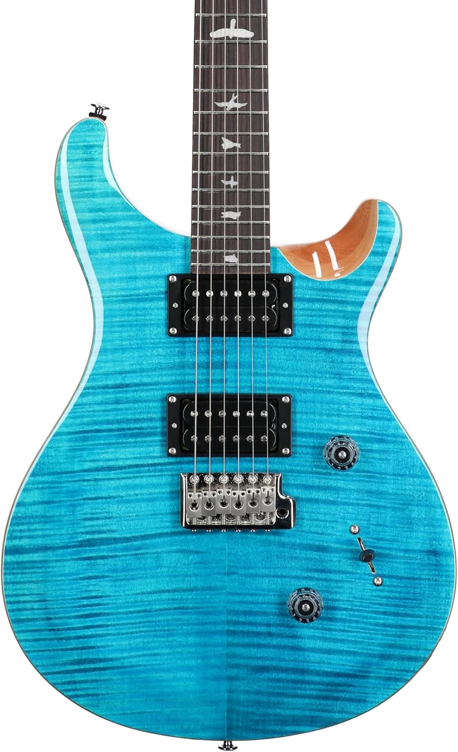 PRS SE Custom 24 Exclusive, Blue Matteo Natural Back — view 2